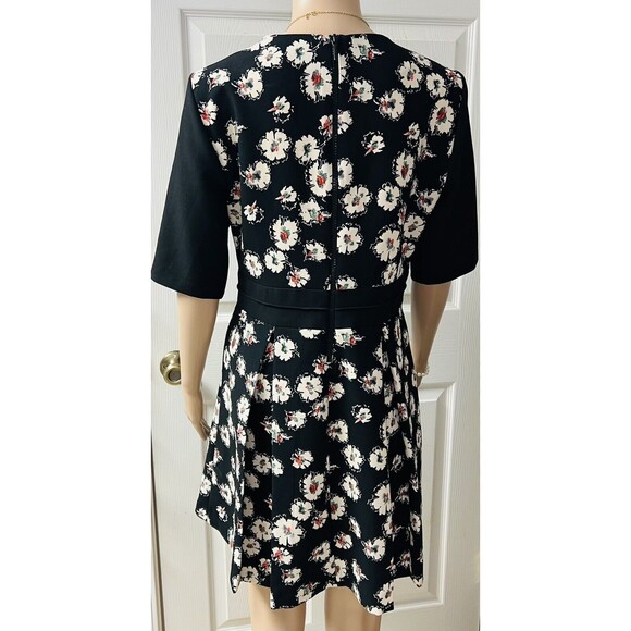 Zara Woman Black Floral Mini Dress Size Medium Career Party Office - Picture 2 of 9